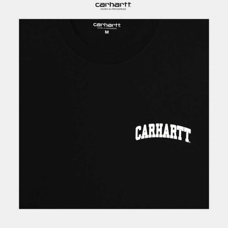 Carhartt Wip University Script T-Shirt Svarta | SE0001063