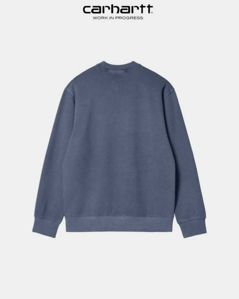 Carhartt Wip Verse Script Sweatshirt Blå | SE0000369