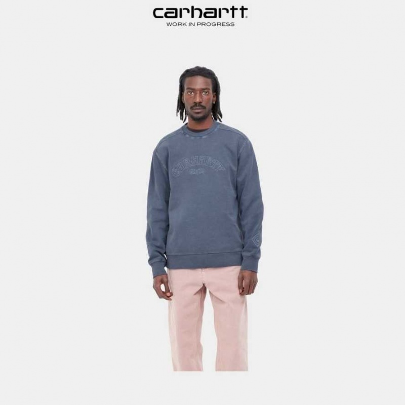 Carhartt Wip Verse Script Sweatshirt Blå | SE0000369