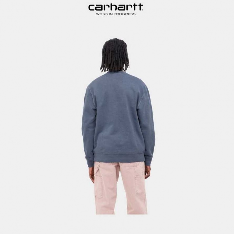 Carhartt Wip Verse Script Sweatshirt Blå | SE0000369