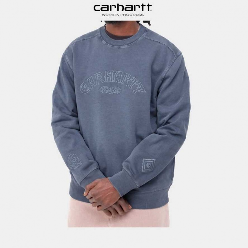 Carhartt Wip Verse Script Sweatshirt Blå | SE0000369